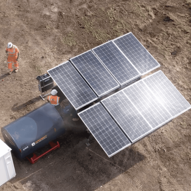 construction site uses solar power