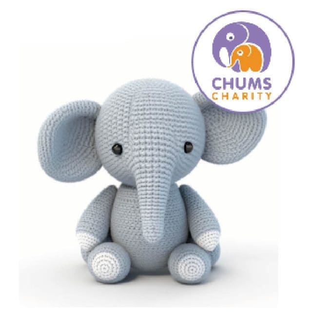 Knitted elephants CHUMS charity